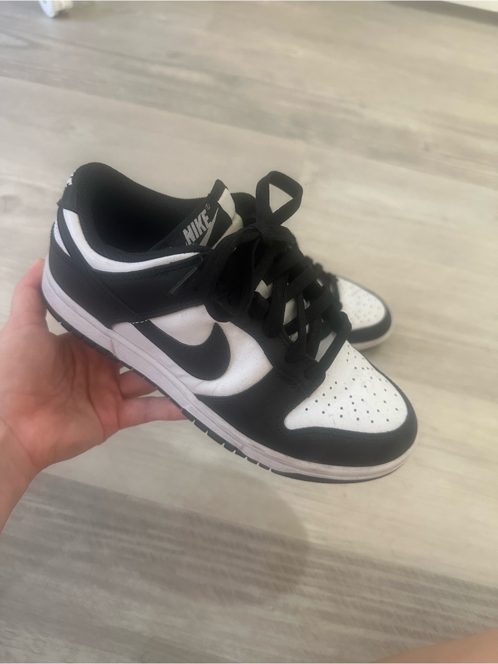 Nike Black and White Leather Low-Top Sneakers